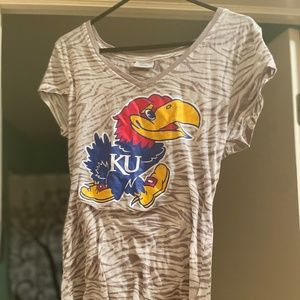 White KU short sleeve top